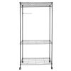 3-Tier Closet Organizer Metal Garment Rack Portable Clothes Hanger Home Shelf RT