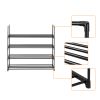 4 Tiers Shoe Rack Shoe Tower Shelf Storage Organizer For Bedroom, Entryway, Hallway, and Closet Black Color--YS