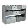 Children Toy Storage Metal Organizer with 9 Storage Bins, Gray