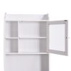 Modern Over The Toilet Space Saver Organization Wood Storage Cabinet for Home;  Bathroom -White