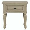 Solid Wood One-Drawer Nightstand for Nursery; Kid's Room; Bedroom; Stone Gray