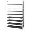 100cm Ultra Large Capacity 8 Layers Non-woven Fabrics & Steel Shoe Rack Black RT