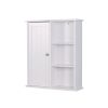 Wall Mount Medicine Cabinet with a Door;  Wooden Bathroom Storage Cabinet with Adjustable Shelf