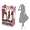 Kids Costume Organizer; Costume Rack; Kids Armoire; Open Hanging Armoire Closet with Mirror-PINK