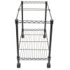 Single Tier Metal Rolling Mobile File Cart 23.6 x 12.6 x 18" Black