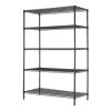 Black Anthracite 5-Tier Wire Shelving Unit (48"W x 72"H x 18"D)