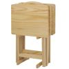 Set of 5 Natural Collapsible Tray Tables