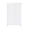 Pure White Wood Floor Storage Organizer Cabinet with 4 Drawers and 1 Door Cabinet 3 Shelves