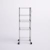 Chrome Plated Rolling 5-Tier Wire Shelving Unit (18"W x 57"H x 18"D)