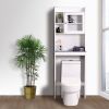 Modern Over The Toilet Space Saver Organization Wood Storage Cabinet for Home;  Bathroom -White