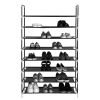 100cm Ultra Large Capacity 8 Layers Non-woven Fabrics & Steel Shoe Rack Black RT