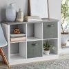 6-Cube Organizer, White with Faux Concrete Top