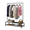 Clothing Garment Rack with Shelves, Metal Cloth Hanger Rack Stand Clothes Drying Rack for Hanging Clothes