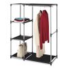 Spacemaker Garment Rack; Resin; Fabric and Metal; Silver and Black