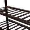 Concise 12-Batten 4 Tiers Bamboo Shoe Rack Coffee RT