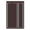 67" Portable Clothes Closet Wardrobe with Non-woven Fabric and Hanging Rod Quick and Easy to Assemble Dark Brown RT