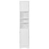 Multi-Functional Corner Cabinet Tall Bathroom Storage Cabinet with Two Doors and Adjustable Shelves;  Open Shelf