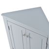 Blue Triangle Bathroom Storage Cabinet with Adjustable Shelves; Freestanding Floor Cabinet for Home Kitchen