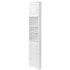 Multi-Functional Corner Cabinet Tall Bathroom Storage Cabinet with Two Doors and Adjustable Shelves;  Open Shelf