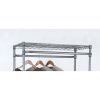 Double Hanging Garment Rack; 38.2in Wx 23.6in Dx 66.1in H; Gunmetal Finish; Gray