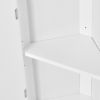 Multi-Functional Corner Cabinet Tall Bathroom Storage Cabinet with Two Doors and Adjustable Shelves;  Open Shelf