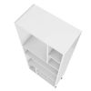 Manhattan Comfort Warren Tall Bookcase 1.0 with 8 Shelves in White with Black Feet