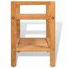 Shoe Rack with 2 Shelves Solid Oak Wood 19.7"x10.6"x15.7"