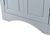 Blue Triangle Bathroom Storage Cabinet with Adjustable Shelves; Freestanding Floor Cabinet for Home Kitchen