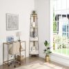 Corner Shelf with Two Drawers 72.64'' Tall; 4-tier Industrial Bookcase; Gold