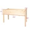 Bosonshop Raised Garden Bed Wood Patio Elevated Planter Box Kit with Stand for Outdoor Backyard Greenhouse (Natural)