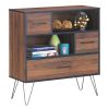 Multipurpose Sideboard Storage Cabinet with Metal Leg & Drawers