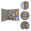 Oman Medicine Cabinet; Three Internal Shelves; Single Door; Two External Shelves -Light Gray