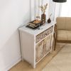 Weathered Wood Cabinet with 1 Drawer and 2 Doors Vintage Accent Storage Cabinet for Entryway;  Living Room