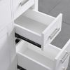 48 Inch Bathroom Storage Cabinet with Two Doors and Drawers in White; Vanity Base only