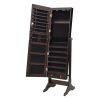 Freestanding Wooden Jewelry Cabinet - With LED Lights