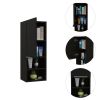 Mila Bathroom Cabinet; Two Interior Shelves; Two External Shelves; Single Door Cabinet -Black