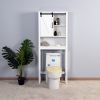 Over-the-Toilet Storage Cabinet, Space-Saving Bathroom Cabinet, with Adjustable Shelves and A Barn Door 27.16 x 9.06 x 67 inch