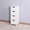 White Bathroom Storage Cabinet, Freestanding Cabinet with Drawers