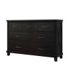 Rustic Farmhouse Style Solid Pine Wood Seven-Drawer Dresser for Living Room, Bedroom, Coffee