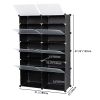 7-Tier Portable 28 Pair Shoe Rack Organizer 14 Grids Tower Shelf Storage Cabinet Stand Expandable for Heels, Boots, Slippers, Black RT