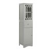 Tall Bathroom Cabinet; Freestanding Storage Cabinet with Drawer and Doors; MDF Board; Acrylic Door; Adjustable Shelf; Grey