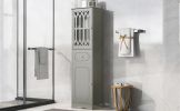 Tall Bathroom Cabinet; Freestanding Storage Cabinet with Drawer and Doors; MDF Board; Acrylic Door; Adjustable Shelf; Grey