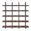 [VIDEO] 5 Tier Bookcase Home Office Open Bookshelf; Modern Industrial Style Shelf with Metal Frame; MDF Board