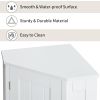 White Bathroom Cabinet Triangle Corner Storage Cabinet with Adjustable Shelf Modern Style MDF Board