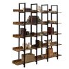 [VIDEO] 5 Tier Bookcase Home Office Open Bookshelf; Modern Industrial Style Shelf with Metal Frame; MDF Board