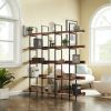 [VIDEO] 5 Tier Bookcase Home Office Open Bookshelf; Modern Industrial Style Shelf with Metal Frame; MDF Board