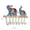 WILLART Handmade Elephant Design Metal Wall Hanging Antique7 Key Hooks Key Holder Coat Hanger for Home DÃ©cor Wall DÃ©cor (31.50 cm x 21.50 cm)