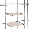 69" Portable Clothes Closet Non-Woven Fabric Wardrobe Double Rod Storage Organizer Beige