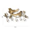 WILLART Handmade and Hand Painted Bird Design Metal Wall Hanging Antique 5 Key Hooks Key Holder Coat Hanger for Home DÃ©cor Wall DÃ©cor (36 cm x 14 cm)