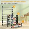 50-Pair Shoe Rack Storage Organizer 10-Tier Portable Wardrobe Tower Stackable Adjustable Shelf